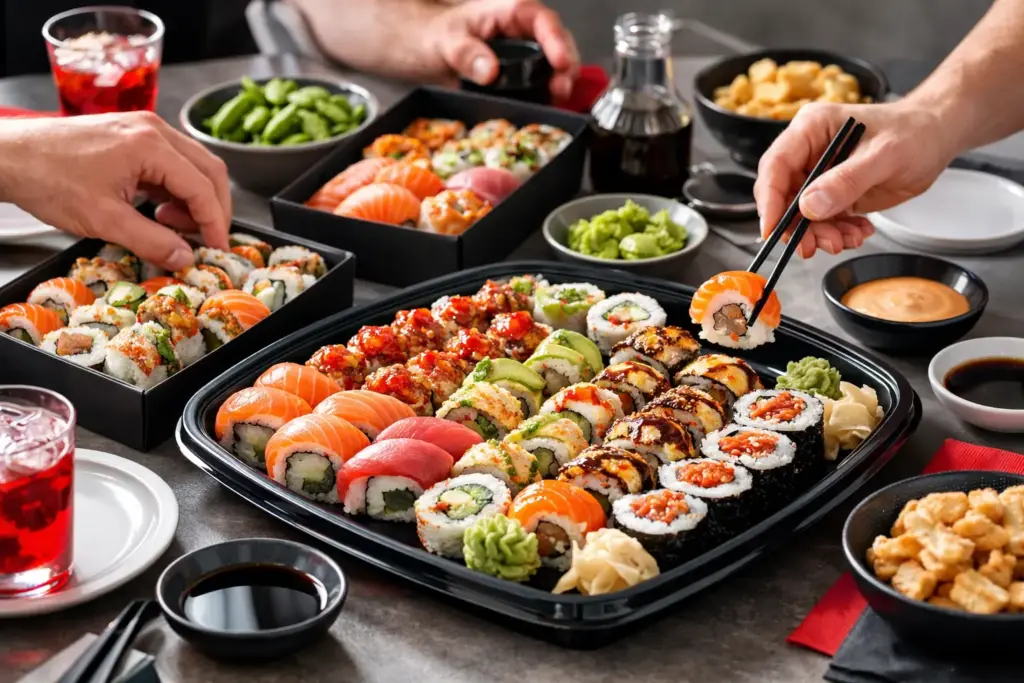 Przykład zamówienia na domówkę sushi dla 6 osób