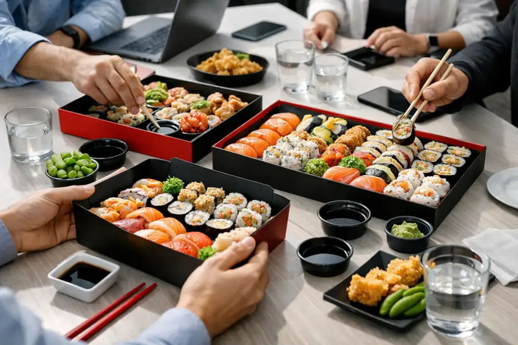Przykład zamówienia sushi do biura dla 10 osób